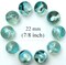 ARCTIC Clear Blue Swirl Glass Marbles 22mm (7/8 inch) SHOOTER Taw (Lot of 10)